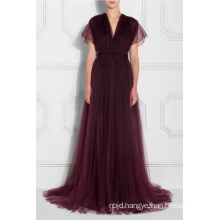 Embroidered Tulle Dress Ladies Evening Dress